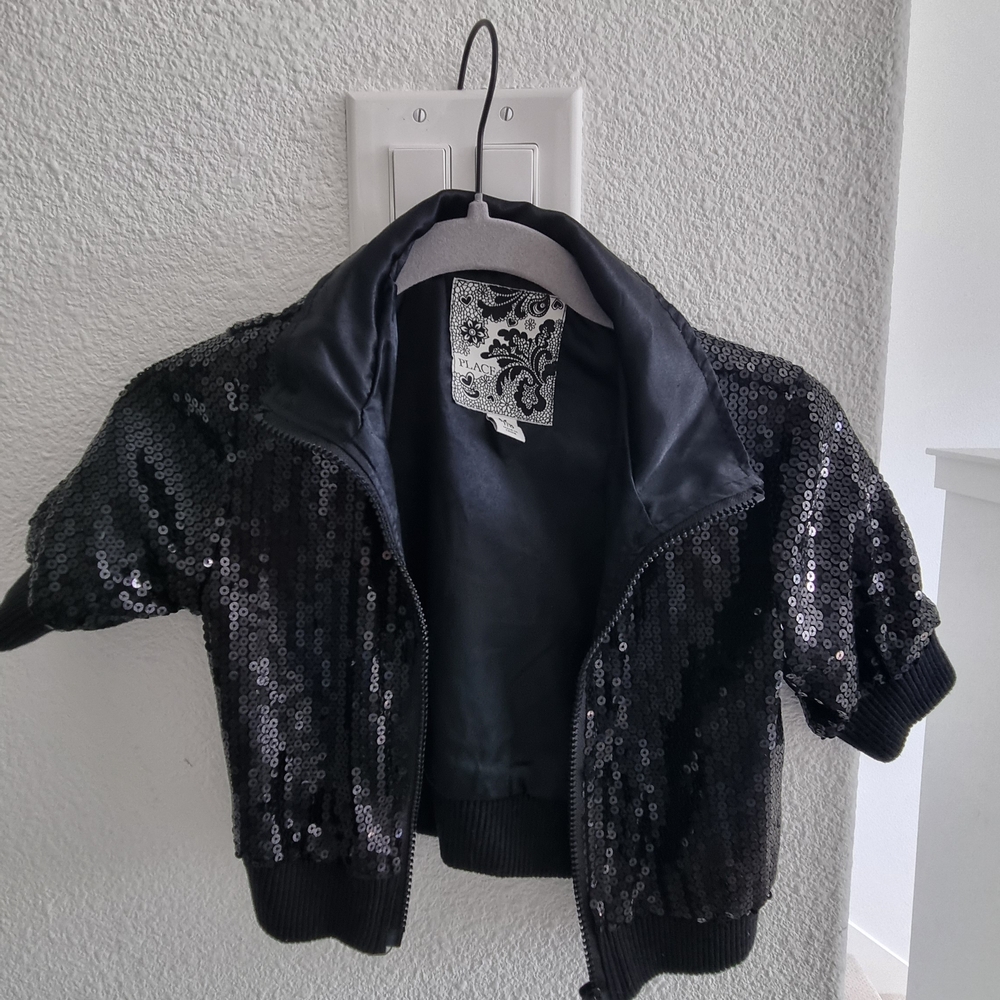 Kids sequin crop jacket.